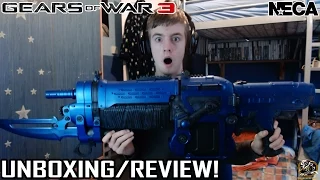 NECA Gears of War 3 "Team Metal Retro Lancer" Unboxing & Review! (Full Scale Replica)