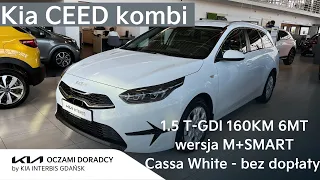 Kia CEED kombi 2023 [1.5 T-GDI 160KM 6MT] wersja M z pakietem SMART w kolorze CASSA WHITE | 4K