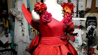 Making Bell's Red Flower Dress from the Movie Belle