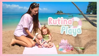 Rutina de Tarde en La Playa con Caeli y Kiraz / Bebés Reborn  | Ada Sweet