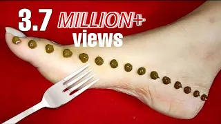 dots mehndi design for leg by finger and fork //easy feet mehndi design in just two minutes