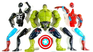 Assemble Miles Morales VS Spiderman VS Hulk Smash Avengers Superhero Toys