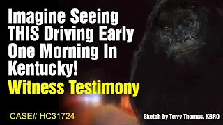 Motorist's Terrifying Bigfoot Encounter Makes Him Leap Out Of His Seat #bigfoot #scary #shorts #fyp