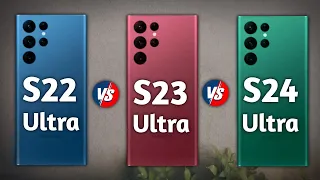 Samsung Galaxy s22 ultra 5G vs Samsung Galaxy s23 ultra 5G vs Samsung Galaxy s24 ultra 5G