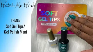 Gel Polish Mani w/ St. Patrick Day’s Water Decal Nail Set | TEMU Soft Gel Tips Gel Polish Mani |