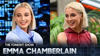 Emma Chamberlain Reacts to Viral Jack Harlow Interview and Does Barista Confessions | Tonight Show