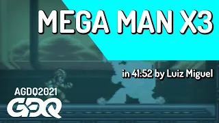 Mega Man X3 by Luiz Miguel in 41:52 - Awesome Games Done Quick 2021 Online