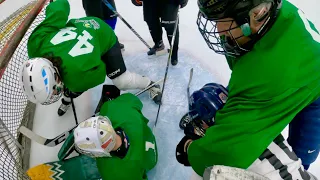 3 GOALS and a fighting penalty | GoPro Hockey