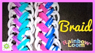 Коса браслет из резинок на рогатке Braid DIY Rainbow loom bands tutorial