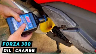 Honda Forza 300 - Engine Oil / Oil Filter Change | Mitch's Scooter Stuff