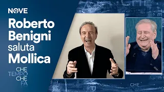 Che tempo che fa | Roberto Benigni saluta Vincenzo Mollica e ricorda i loro primi incontri