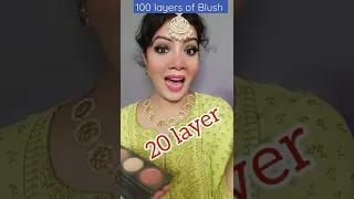 OMG 😳😂 100 LAYERS OF BLUSH CHALLENGE!!!  #shorts #ashortaday #100layersblushchallage