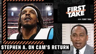 Stephen A. pumps the brakes on Cam Newton's 2 TDs in his Panthers return | First Take