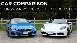 2020 BMW Z4 M40i vs 2020 Porsche 718 Boxster | Car Comparison | Driving.ca