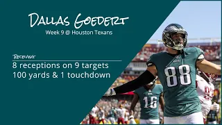 Dallas Goedert TE Philadelphia Eagles | Every target and catch | 2022 | Week 9 @ Houston Texans