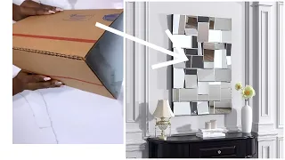 New DOLLAR TREE MEETS AMAZON Idea! TRANSFORM YOUR WALLS WITH A LARGE Mirror IDEA!