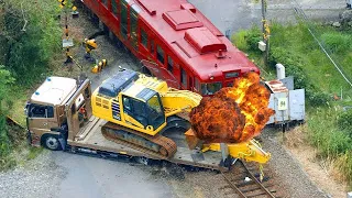 Idiots ignoring Crossing Railroad Signal/Railroad Crossing crashes|Train Derailment|Trains Vs Truck