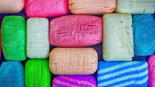 Kinetic Sand 100 Soaps ASMR SOAP HAUL Unpacking 💙💜 Soap crushing and cutting 🤍