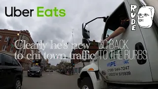 Uber eats delivery on an Ebike in Chicago.