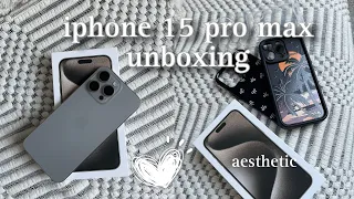 iphone 15 PRO MAX natural titanium♡aesthetic setup + accessories ˚ ༘♡ ⋆｡˚