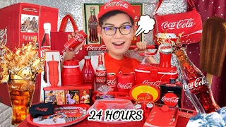 ชาเลนจ์โคล่า ใช้ชีวิต 24 ชั่วโมง ของใช้จากโค้ก ขวดโค้ก #Mukbang Coca Cola 24 Hours Challenge:ขันติ