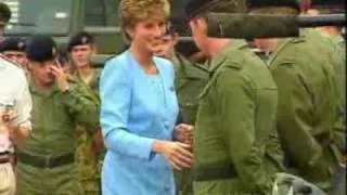 Princess Diana inspects troops in Germany