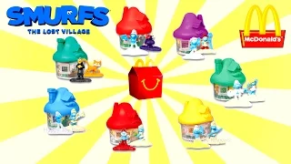 2017 McDONALD'S SMURFS HAPPY MEAL TOYS EUROPE ASIA USA WORLD COLLECTION SET 7 THE LOST VILLAGE MOVIE