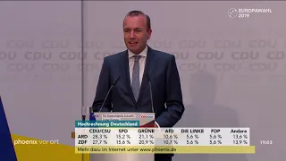 Europawahl: Statement von Manfred Weber am Wahlabend (26.05.19)