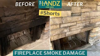 How to Restore a Brick or Stone Fireplace and Deal with Soot and Smoke Damage #Shorts