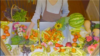 From backyard to Vegetable Garden🧺7 Days of Vegetable Storage and Cooking Diary🐓Stray Chickens