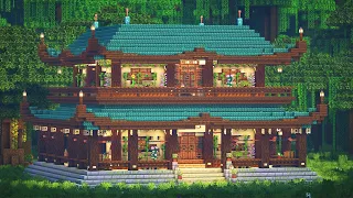 How to Build a Large Japanese House + Interior in Minecraft • Tutorial