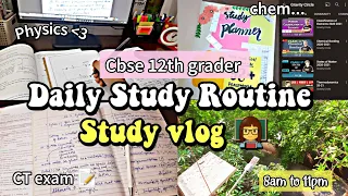 👩‍🏫Daily Life of a 12th grader | Study vlog 📝| Pcm science student ✨| Study Trait 🌼