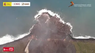 24/11/21 (7:30 h) Estado de las coladas activas y del nuevo delta lávico Erupción La Palma IGME