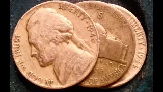 1943, 1944, 1946 Jefferson Nickels-Each Have Different Metal Content