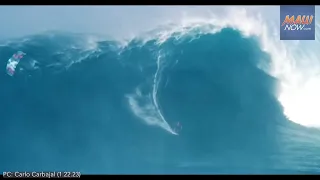 Patri McLaughlin sets world kitsurfing Guinness record at Peʻahi "Jaws" Maui - Jan. 22 2023