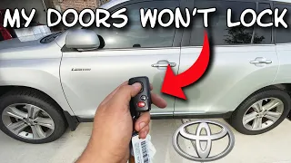 TOYOTA HIGHLANDER DOORS NOT LOCKING OR UNLOCKING DIAGNOSIS & FIX