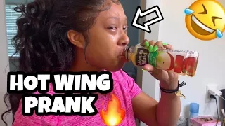 HOT WING PRANK ON GIRLFRIEND *She Cried*