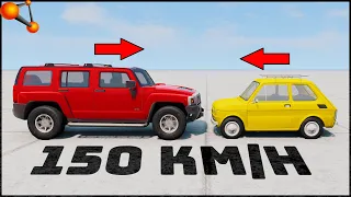 HUMMER H3 vs FIAT 126! 150 Km/H CRASH TEST! - BeamNg Drive