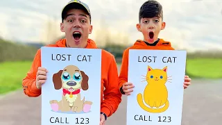 Jason y Alex en una historia sobre gatos | ¡El gatito está perdido!