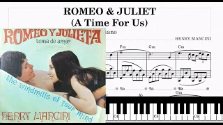 ROMEO & JULIET(A Time For Us) Piano - HENRY MANCINI (Tutorial, Sheets Score)