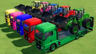 LOAD AND TRANSPORT COLORS TRUCK TRACTOR LOADER - Farming Simulator 22