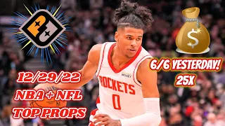 PRIZEPICKS 12/29/22 NBA & NFL TOP PROPS (6/6, 25X YESTERDAY!)