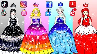 [🐾paper Diy🐾] Social Network Princess Makeup & Dress Up NEW FASHIONS | Rapunzel Compilation 놀이 종이