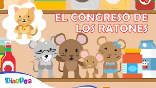El congreso de los ratones 🐭🔔🐱 | FÁBULAS para REFLEXIONAR | CUENTOS para NIÑOS | DinoPeq 🦖