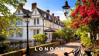 Relaxing London Streets in Spring | Swiss Cottage & Hampstead | London Walking Tour 4K