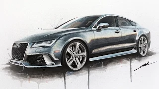 Audi RS7 Watercolour Painting