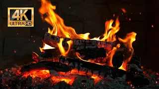 The best burning fireplace 4K for sleeping, relaxing, ASMR sounds, sleep music, cozy fire, BGM