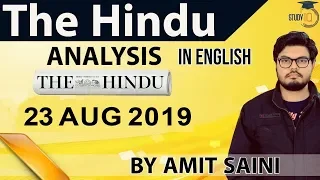 English 23 August 2019 - The Hindu Editorial News Paper Analysis [UPSC/SSC/IBPS] Current Affairs