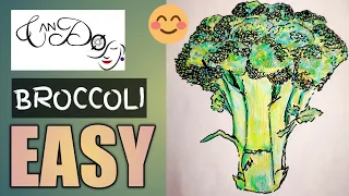How To Draw A Broccoli Step By Step For Beginners | Easy Broccoli Drawing Lesson | Easy Drawing Idea