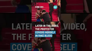 Protestor Pours Fake Blood On Herself At Cannes Film Festival | Watch